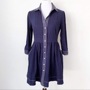 Ark & Co Blue Gingham Shirt Dress